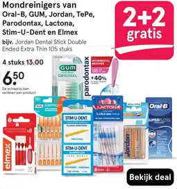Etos Mondreinigers van Oral-B, GUM, Jordan, TePe, Parodontax, Lactona, Stim-U-Dent en Elmex aanbieding