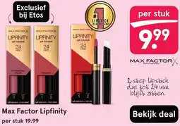 Etos Max Factor Lipfinity aanbieding