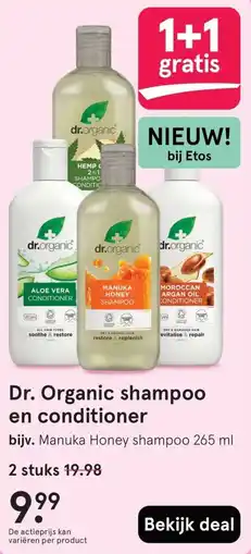 Etos Dr. Organic shampoo en conditioner aanbieding