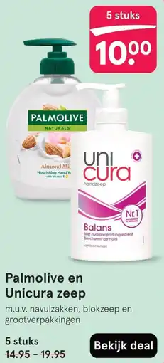 Etos Palmolive en Unicura zeep aanbieding