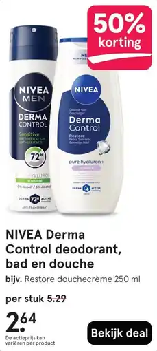 Etos NIVEA Derma Control deodorant, bad en douche aanbieding