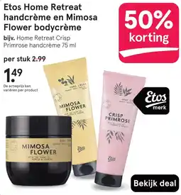 Etos Etos Home Retreat handcrème en Mimosa Flower bodycrème aanbieding