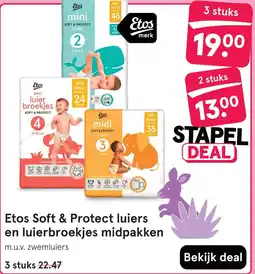 Etos Etos soft & protect luiers en luierbroekjes midpakken aanbieding