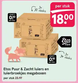 Etos Etos puur & zacht luiers en luierbroekjes megaboxen aanbieding