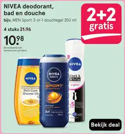 Etos Nivea deodorant, bad en douche aanbieding