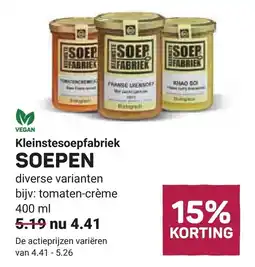 Ekoplaza Vegan kleinstesoepfabriek soepen aanbieding