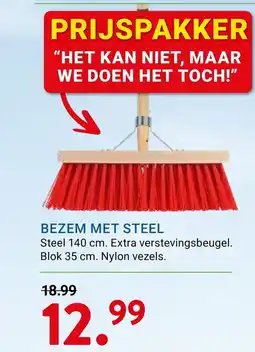 Kluswijs Bezem met steel aanbieding