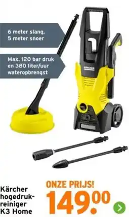 GAMMA Kärcher hogedruk- reiniger K3 Home aanbieding