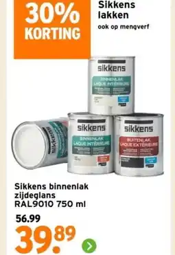 GAMMA Sikkens binnenlak zijdeglans RAL9010 750 ml aanbieding