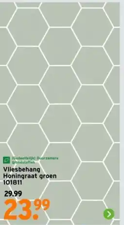 GAMMA Vliesbehang Honingraat groen 101811 aanbieding
