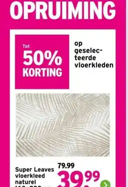 GAMMA Super Leaves vloerkleed naturel aanbieding