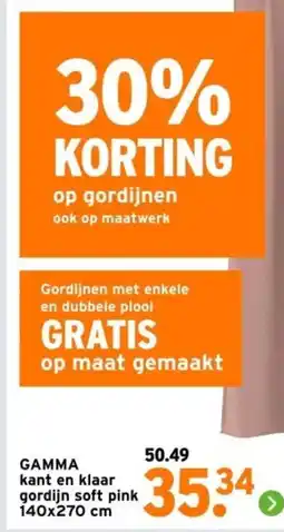 GAMMA Gamma kant en klaar gordijn soft pink aanbieding