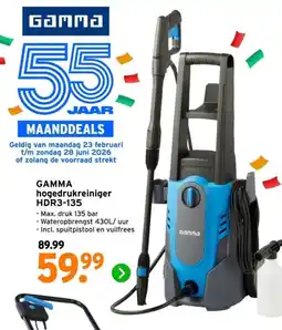 GAMMA Gamma hogedrukreiniger hdr3-135 aanbieding
