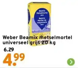 GAMMA Weber Beamix metselmortel universeel grijs 20 kg aanbieding