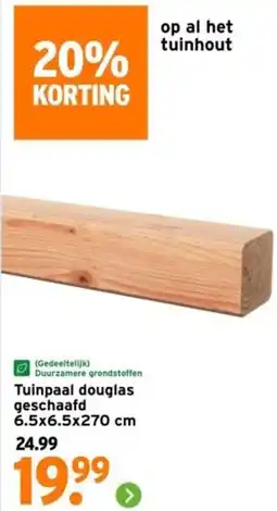 GAMMA Tuinpaal douglas geschaafd aanbieding