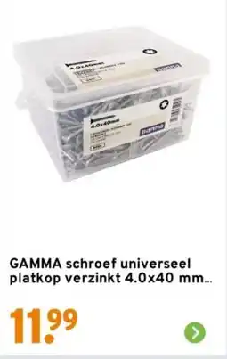 GAMMA Gamma schroef universeel platkop verzinkt 4.0x40 mm.... aanbieding