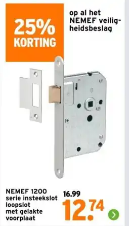 GAMMA Nemef 1200 serie insteekslot loopslot met gelakte voorplaat aanbieding