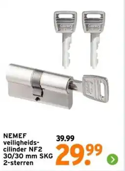 GAMMA Nemef veiligheids- cilinder nf2 30/30 mm skg 2-sterren aanbieding