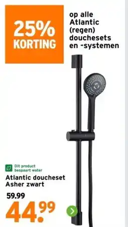 GAMMA Atlantic doucheset Asher zwart aanbieding