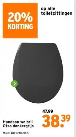 GAMMA Handson wc bril Otso donkergrijs aanbieding