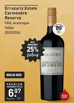 Gall & Gall Errazuriz Estate Carmenère Reserva aanbieding