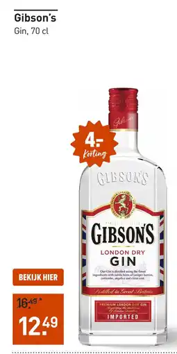 Gall & Gall Gibson's Gin aanbieding