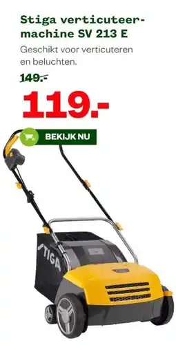 Welkoop Stiga verticuteer- machine SV 213 E aanbieding