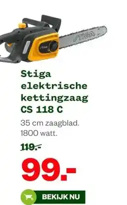 Welkoop Stiga elektrische kettingzaag CS 118 C aanbieding