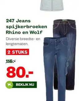 Welkoop 247 Jeans spijkerbroeken Rhino en Wolf aanbieding