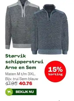 Welkoop Størvikschipperstrui Arne en Sem aanbieding