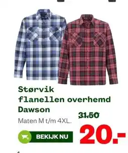 Welkoop Størvik flanellen overhemd Dawson aanbieding