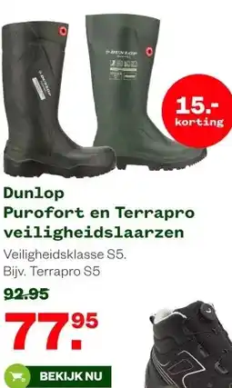 Welkoop Dunlop Purofort en Terrapro veiligheidslaarzen aanbieding