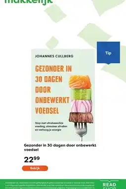 The Read Shop Gezonder in 30 dagen door onbewerkt voedsel aanbieding
