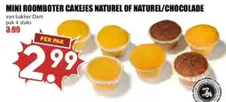 MCD Supermarkt MINI ROOMBOTER CAKEJES NATUREL OF NATUREL/CHOCOLADE aanbieding
