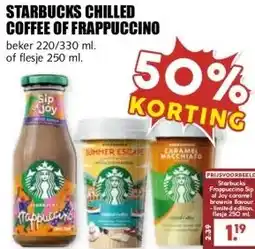 MCD Supermarkt STARBUCKS CHILLED COFFEE OF FRAPPUCCINO aanbieding