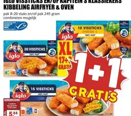 MCD Supermarkt IGLO VISSTICKS EN/OF KAPITEIN'S KLASSIEKERS KIBBELING AIRFRYER & OVEN aanbieding