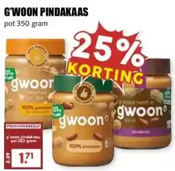 MCD Supermarkt G'WOON PINDAKAAS aanbieding