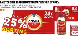 MCD Supermarkt AMSTEL BIER TRADITIEGETROUW PILSENER OF 0.0% aanbieding