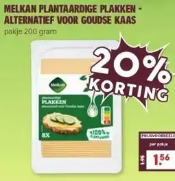 MCD Supermarkt Melkan plantaardige plakken - alternatief voor Goudse kaas aanbieding