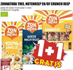 MCD Supermarkt Zonnatura thee, notenreep en/of crunch reep aanbieding