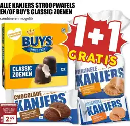 MCD Supermarkt Alle Kanjers stroopwafels en/of Buys classic zoenen aanbieding
