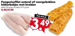 CoopCompact Pangasiusfilet naturel of voorgebakken lekkerbekjes met kruiden aanbieding