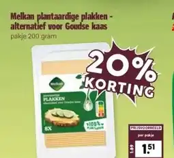 Coop Melkan plantaardige plakken - alternatief voor Goudse kaas aanbieding