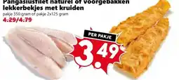 Coop Pangasiusfilet naturel of voorgebakken lekkerbekjes met kruiden aanbieding