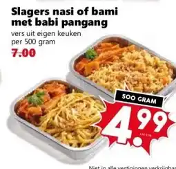 Coop Slagers nasi of bami met babi pangang aanbieding