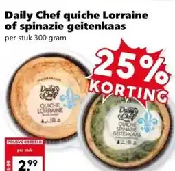 Coop Daily Chef quiche Lorraine of spinazie geitenkaas aanbieding