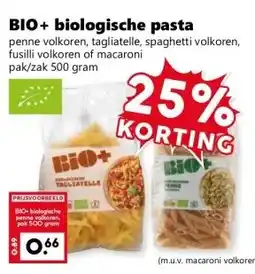 Coop BIO+ biologische pasta aanbieding