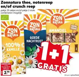 Coop Zonnatura thee, notenreep en/of crunch reep aanbieding