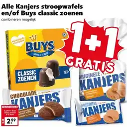 Coop Alle Kanjers stroopwafels en/of Buys classic zoenen aanbieding
