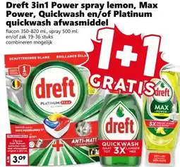 CoopCompact Dreft 3inl Power spray lemon, Max Power, Quickwash en/of Platinum quickwash aanbieding